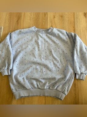 Nike Light Blue Sweatshirt with Multi-Color Mini Swooshes kids medium